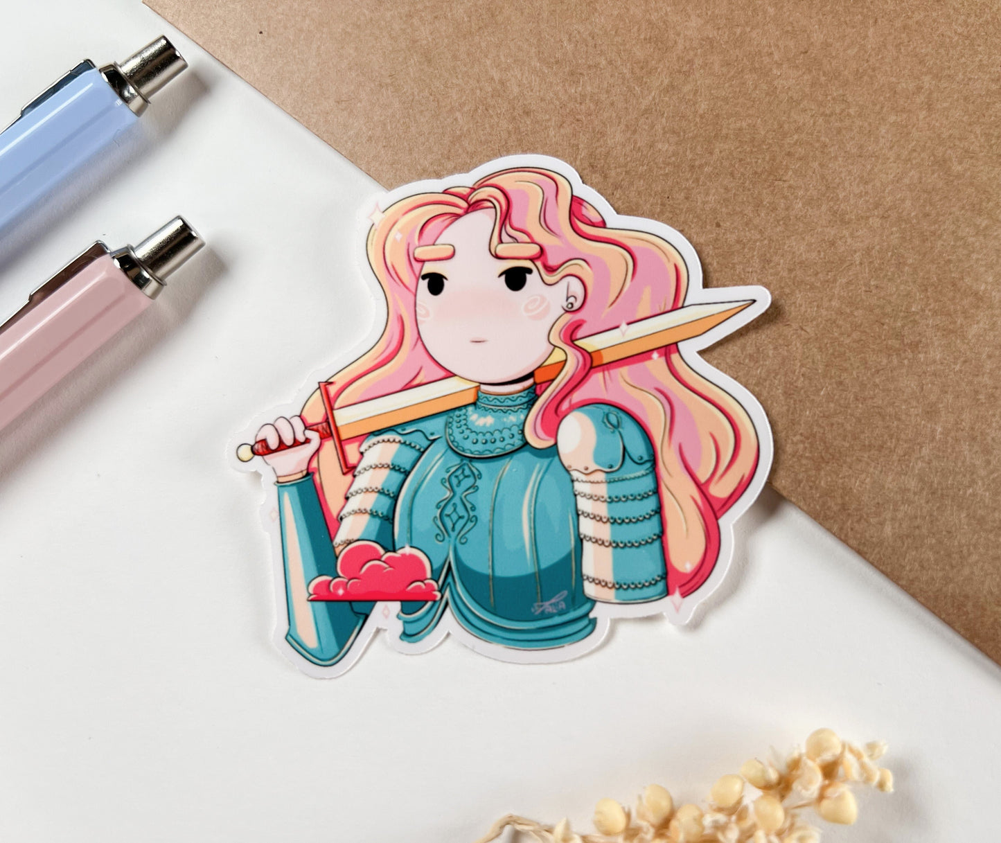 Sunset Knight | Glossy Stickers