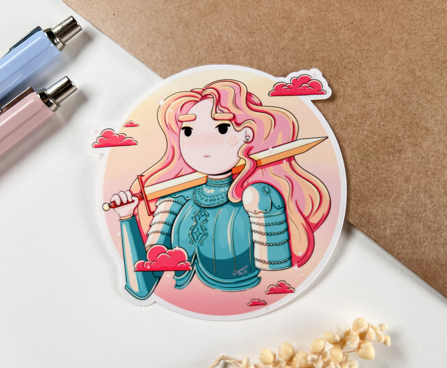 Sunset Knight | Glossy Stickers
